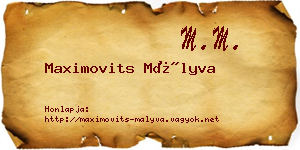 Maximovits Mályva névjegykártya